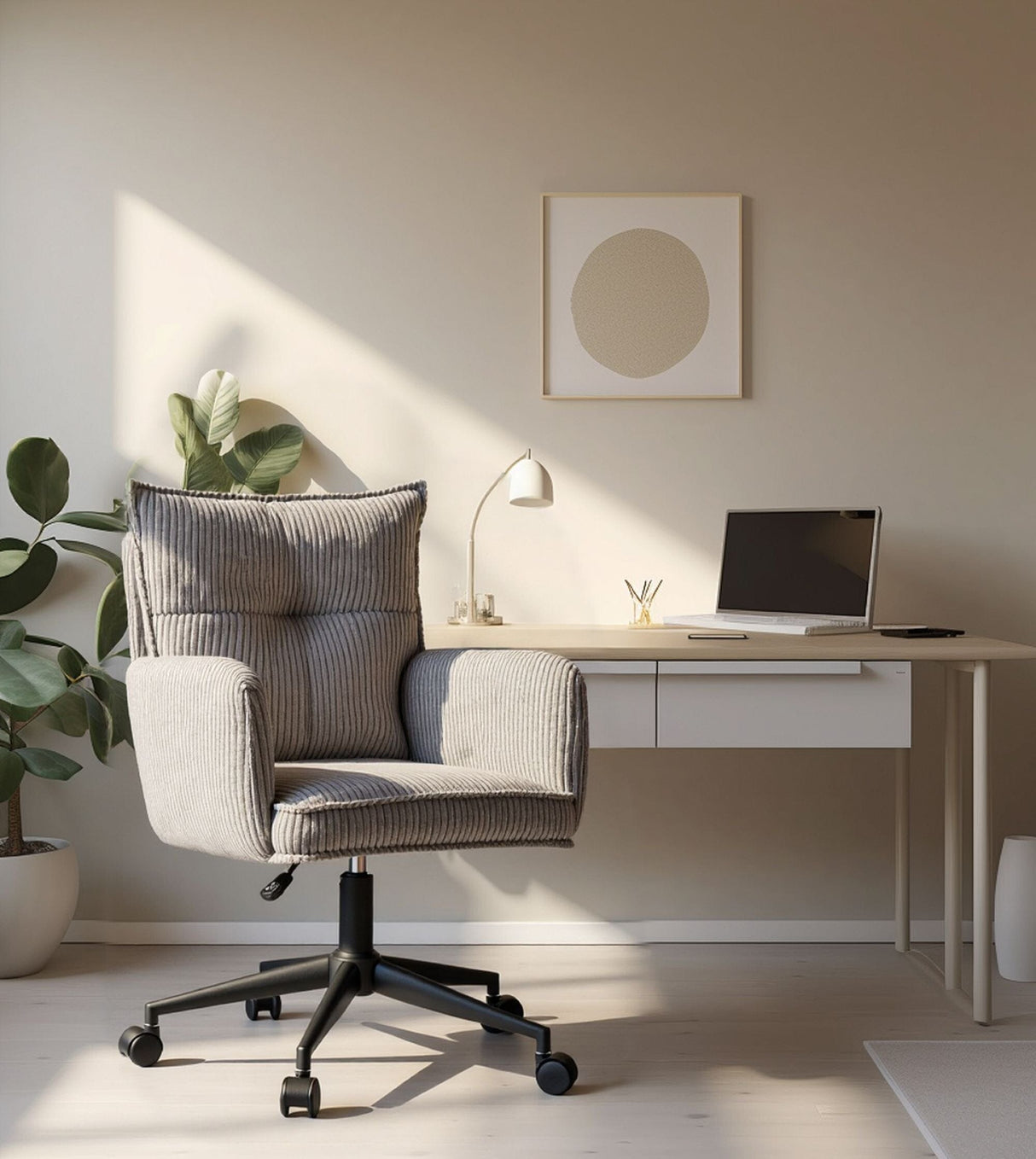 Harbour Office Chair Grey Corduroy