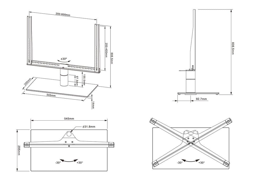 Multibrackets M VESA Tablestand Turn Black Large MAX 600x400