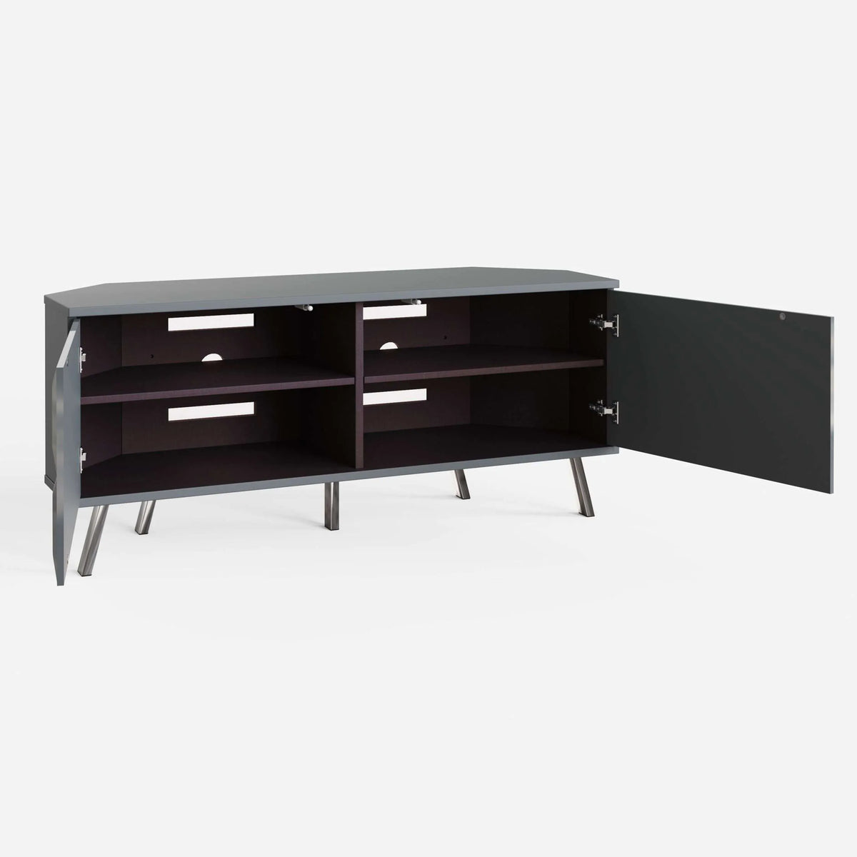 Frank Olsen Elevate Grey Corner TV Cabinet with LED Mood Lighting