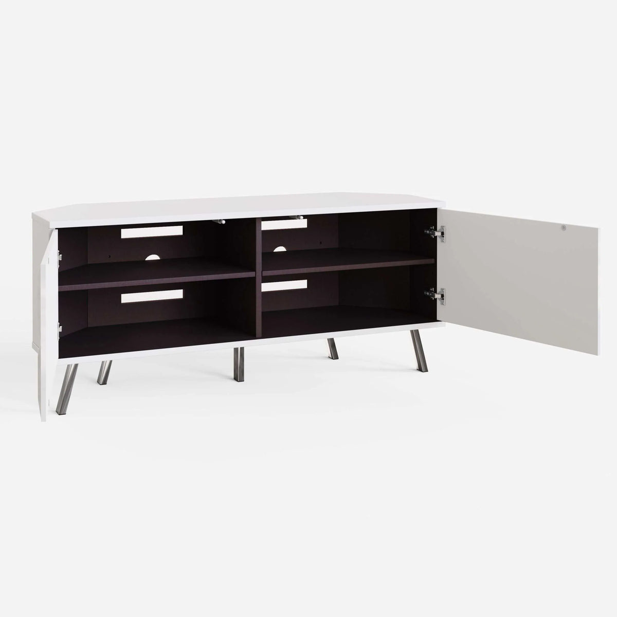 Frank Olsen Elevate White Corner TV Cabinet with LED Mood Lighting