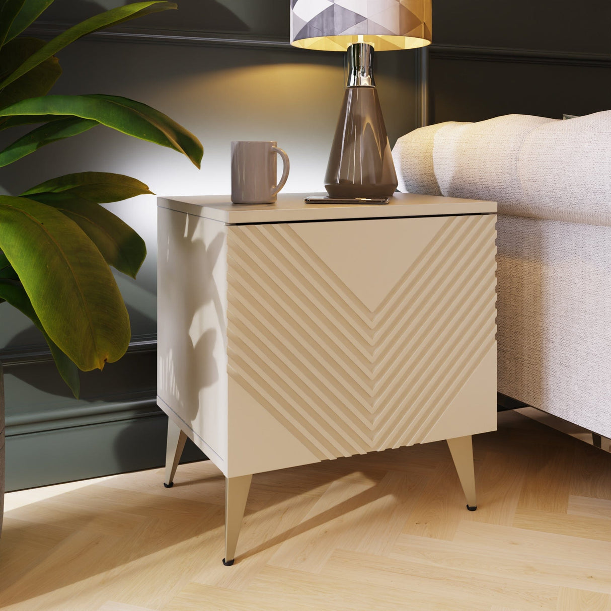 Frank Olsen White AVA Lamp Table with Mood Lighting