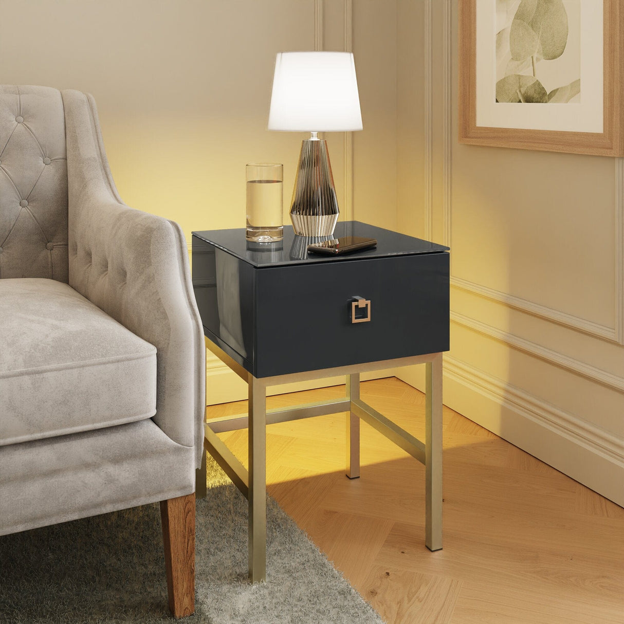 Frank Olsen LYRA Lamp Table Midnight Black 900mm
