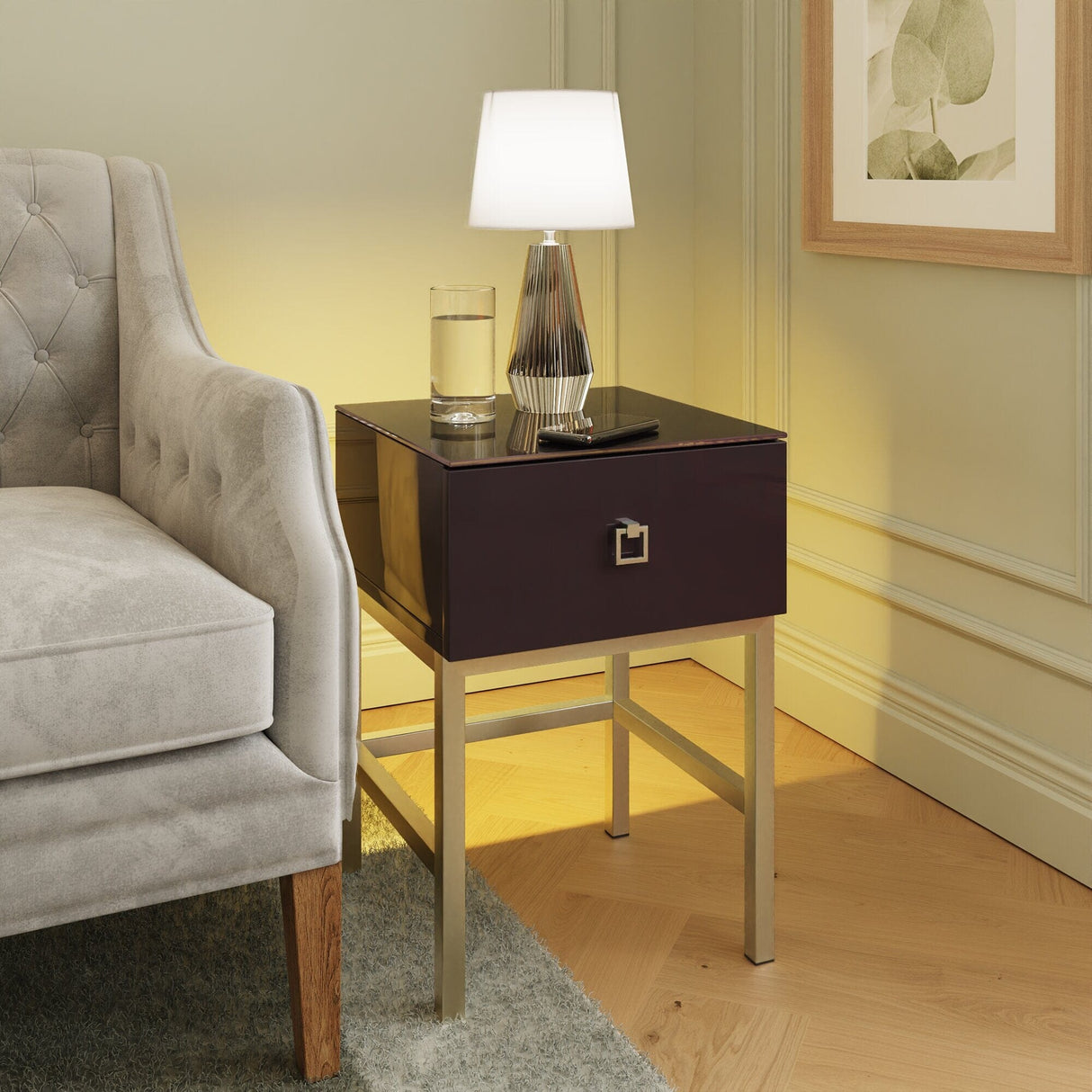 Frank Olsen LYRA Lamp Table Plum Black 900mm