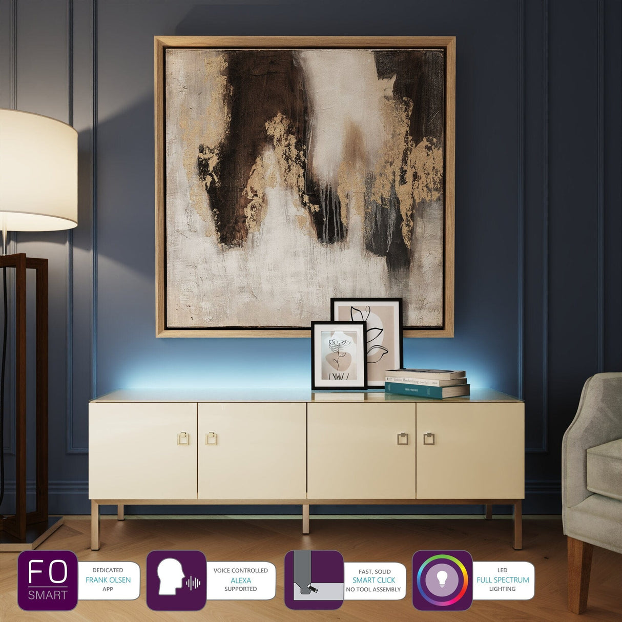 Frank Olsen Lyra Antique White TV Stand for Screens up to 70 inch