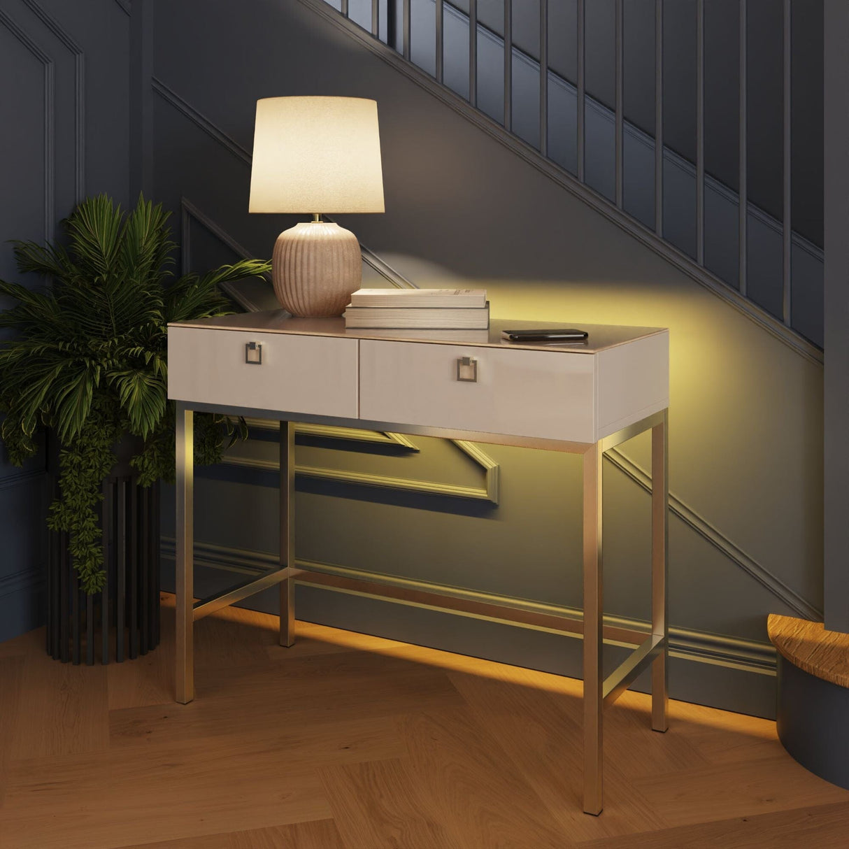 Frank Olsen LYRA Console Table Antique White 900mm