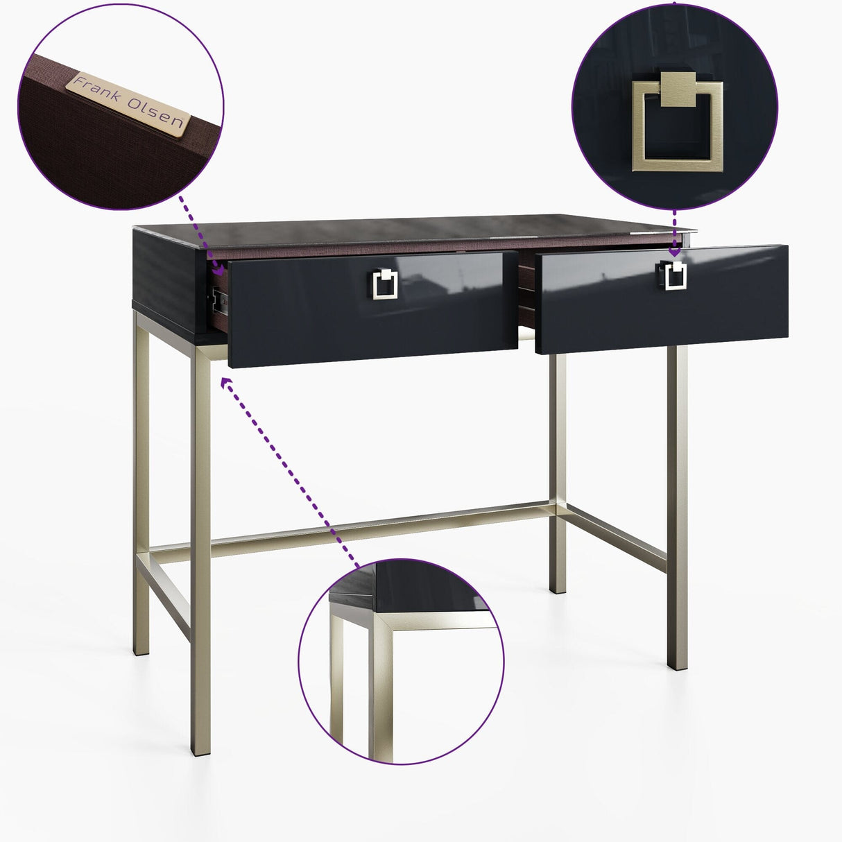 Frank Olsen LYRA Console Table Midnight Black 900mm