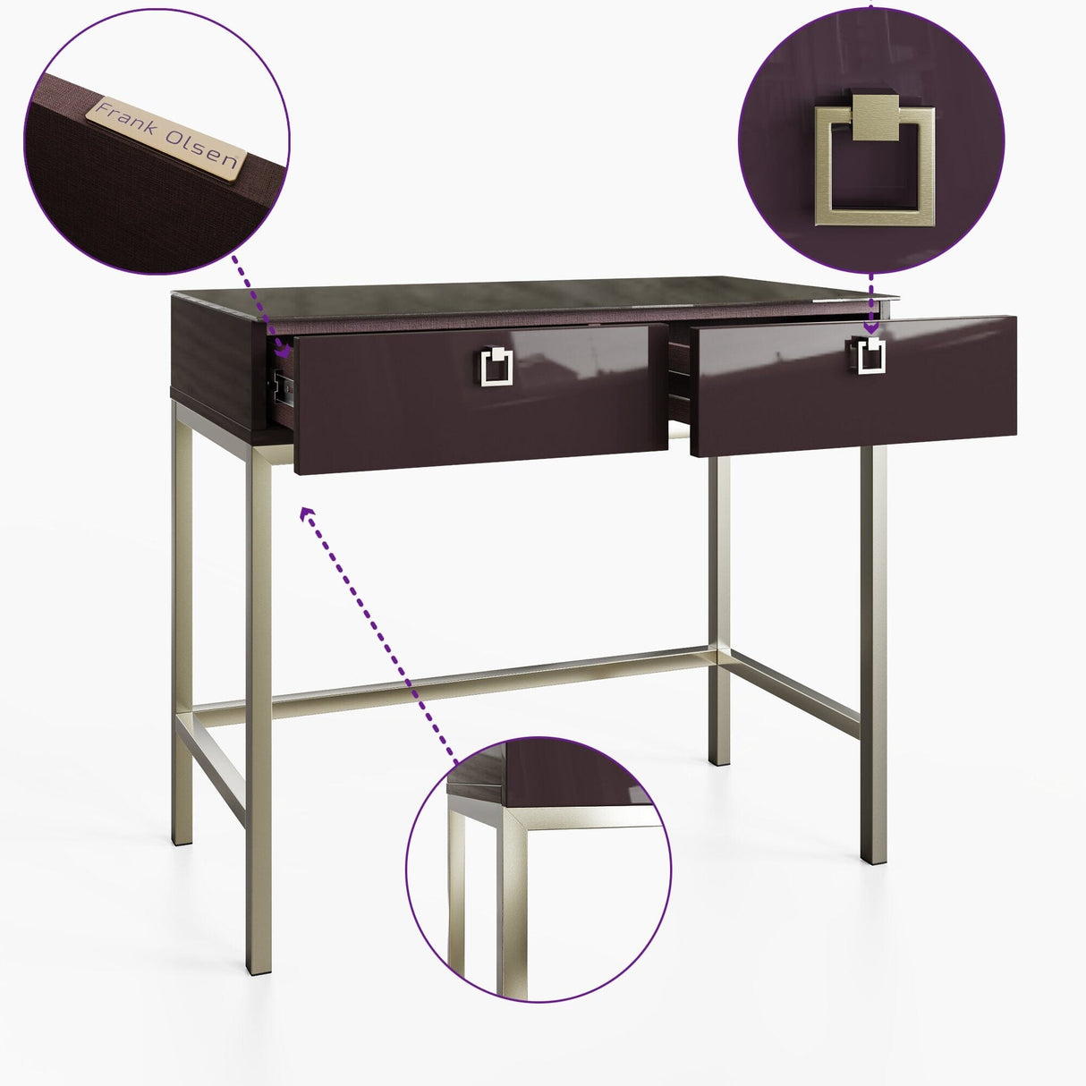 Frank Olsen LYRA Console Table Plum Black 900mm