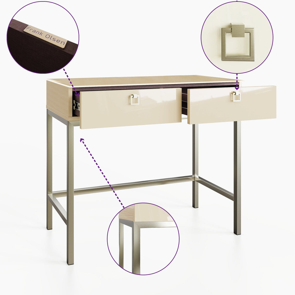 Frank Olsen LYRA Console Table Antique White 900mm