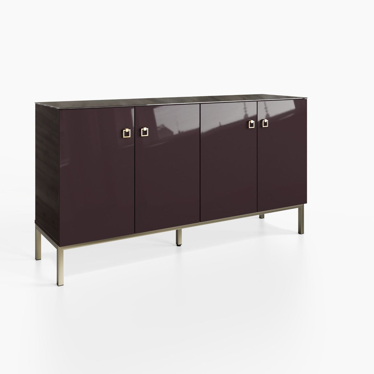 Frank Olsen Lyra Plum Black Sideboard with Mood Lighting & Wireless Phone Charging
