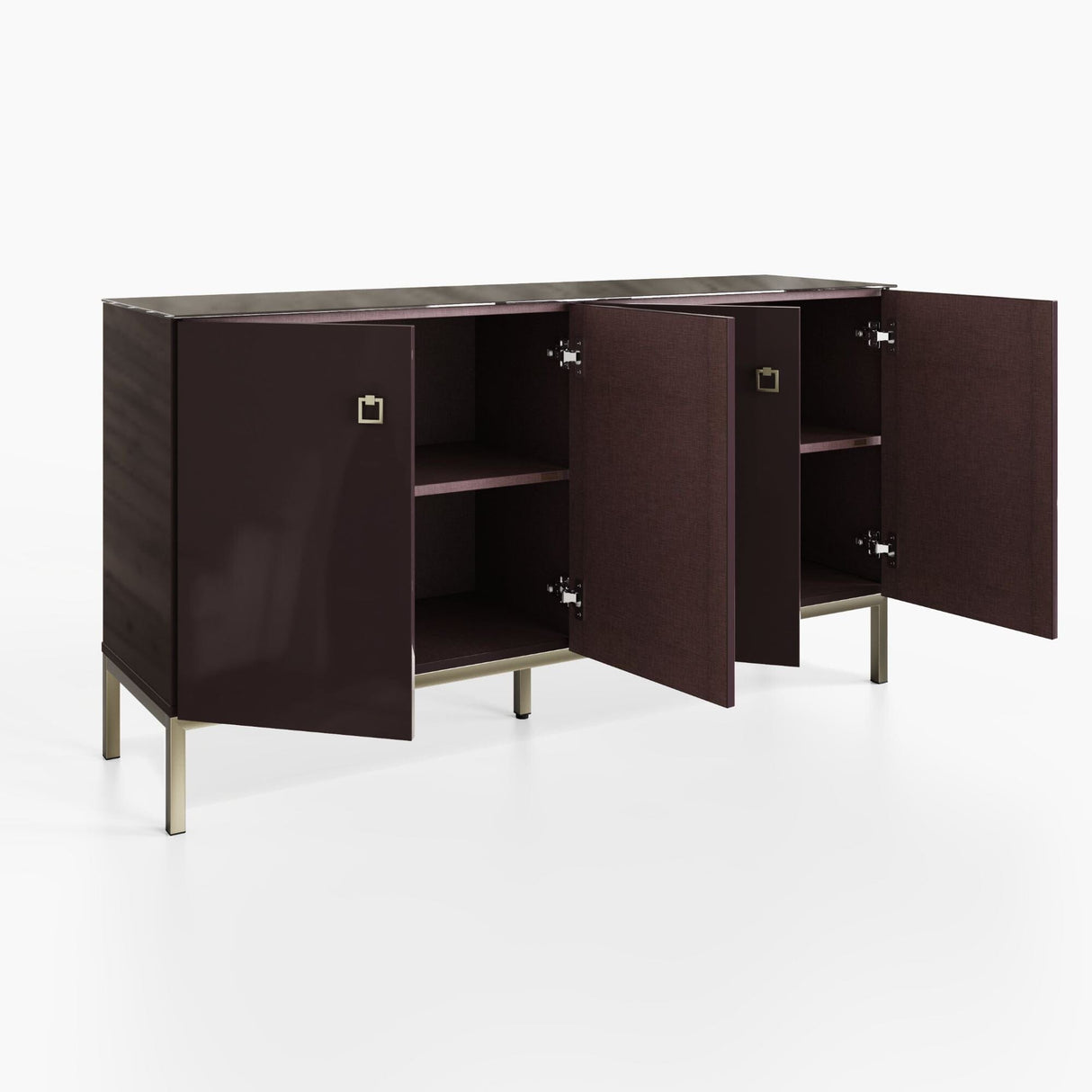 Frank Olsen Lyra Plum Black Sideboard with Mood Lighting & Wireless Phone Charging