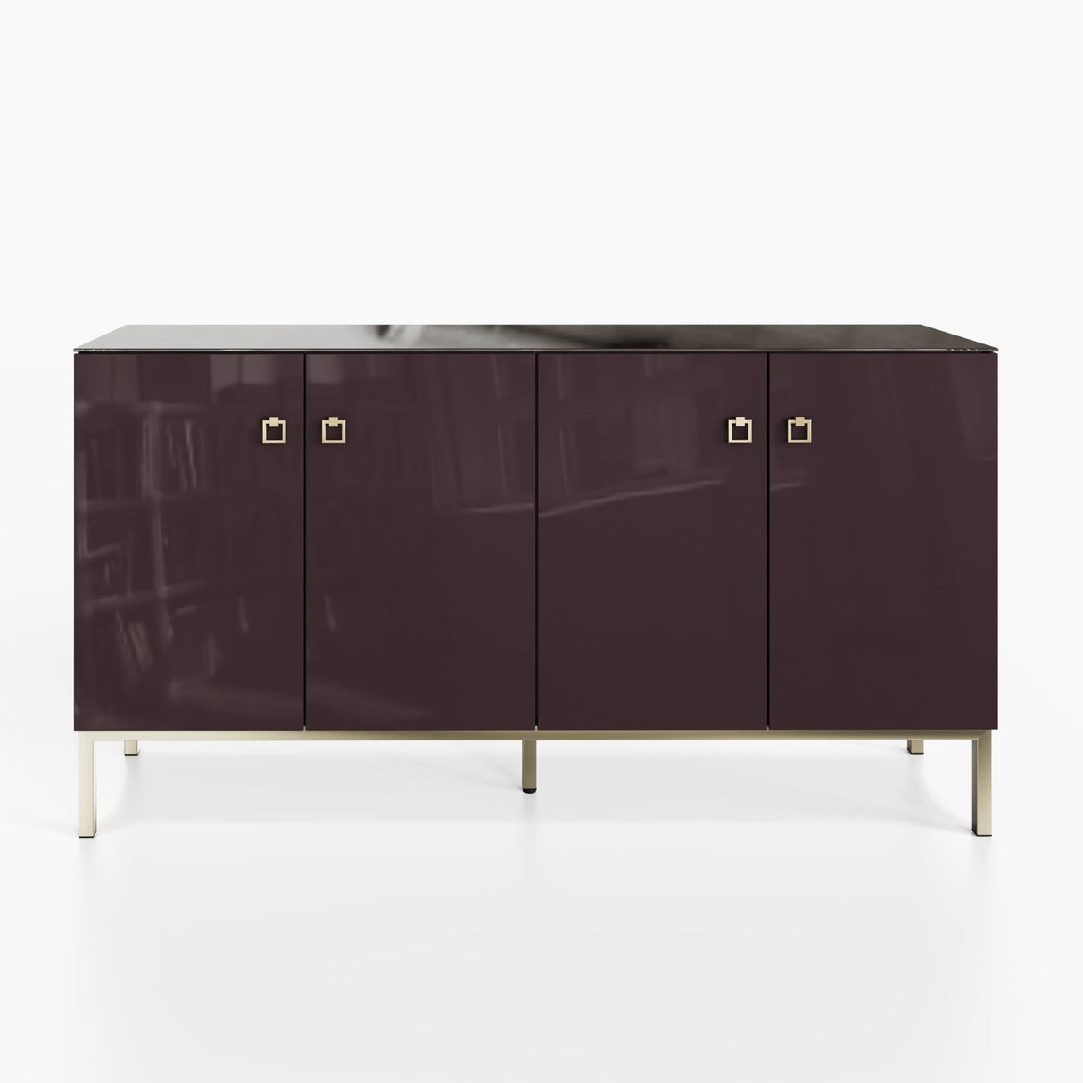 Frank Olsen Lyra Plum Black Sideboard with Mood Lighting & Wireless Phone Charging