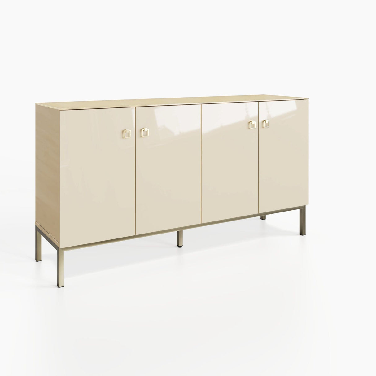 Frank Olsen Lyra Antique White Sideboard with Mood Lighting & Wireless Phone Charging