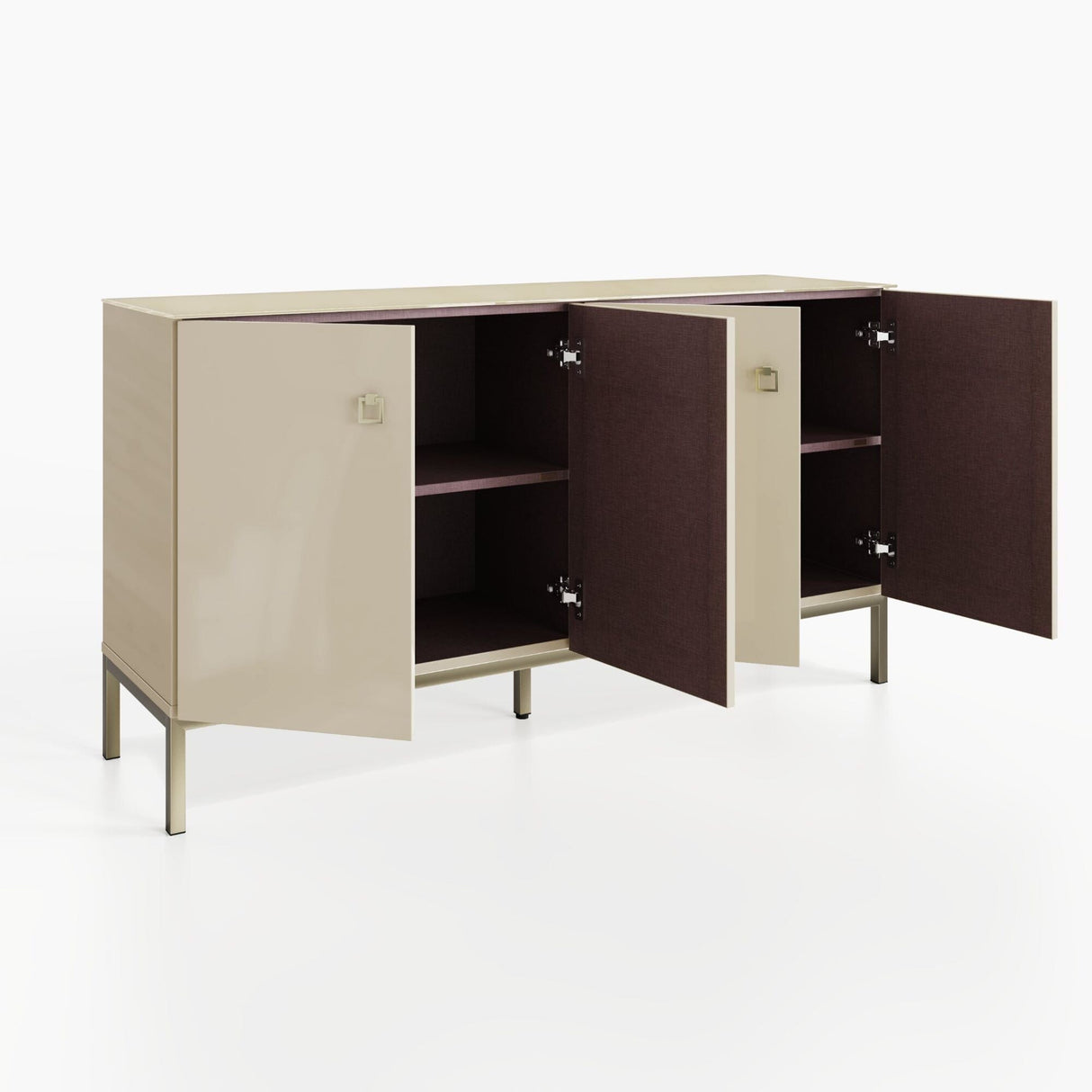 Frank Olsen Lyra Antique White Sideboard with Mood Lighting & Wireless Phone Charging