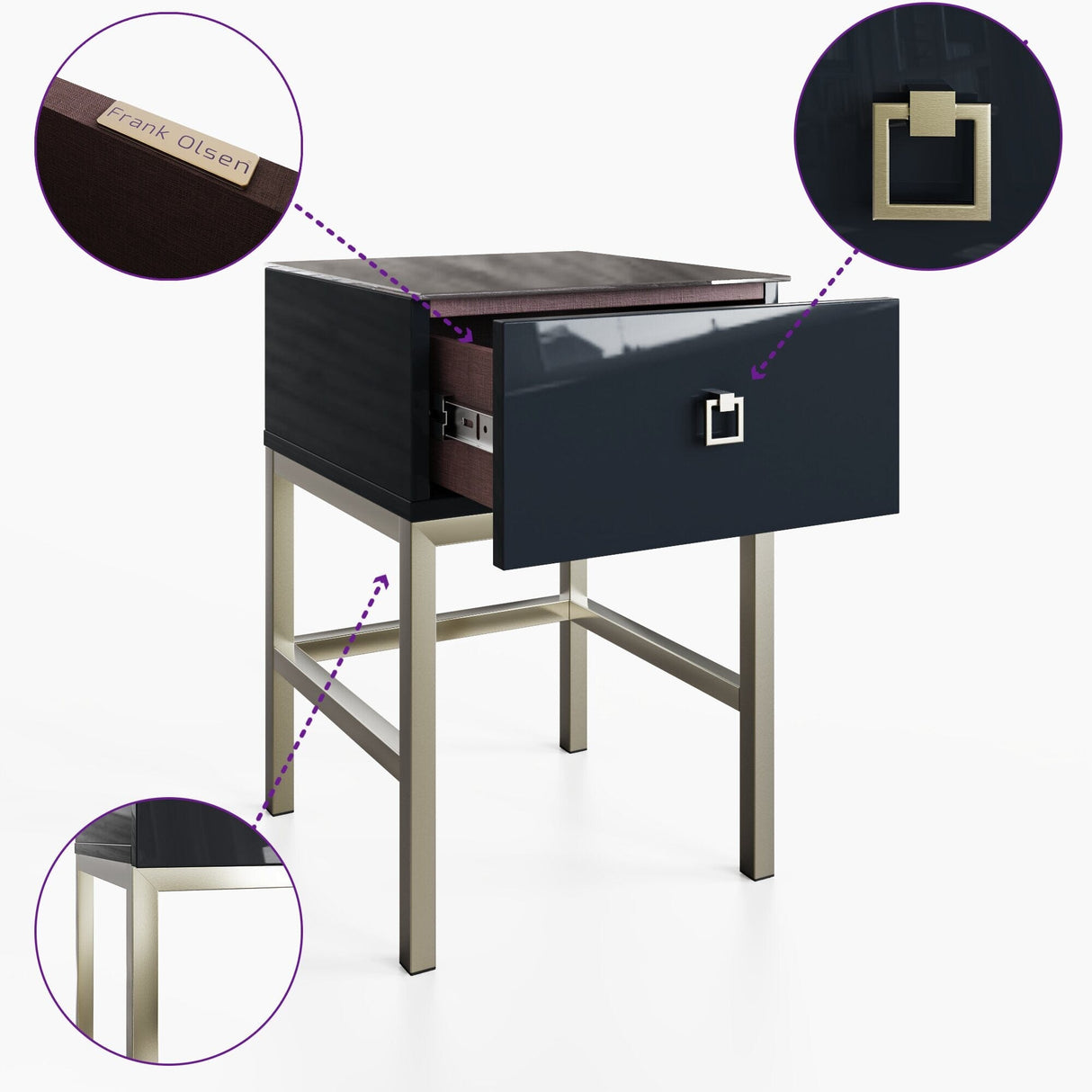 Frank Olsen LYRA Lamp Table Midnight Black 900mm
