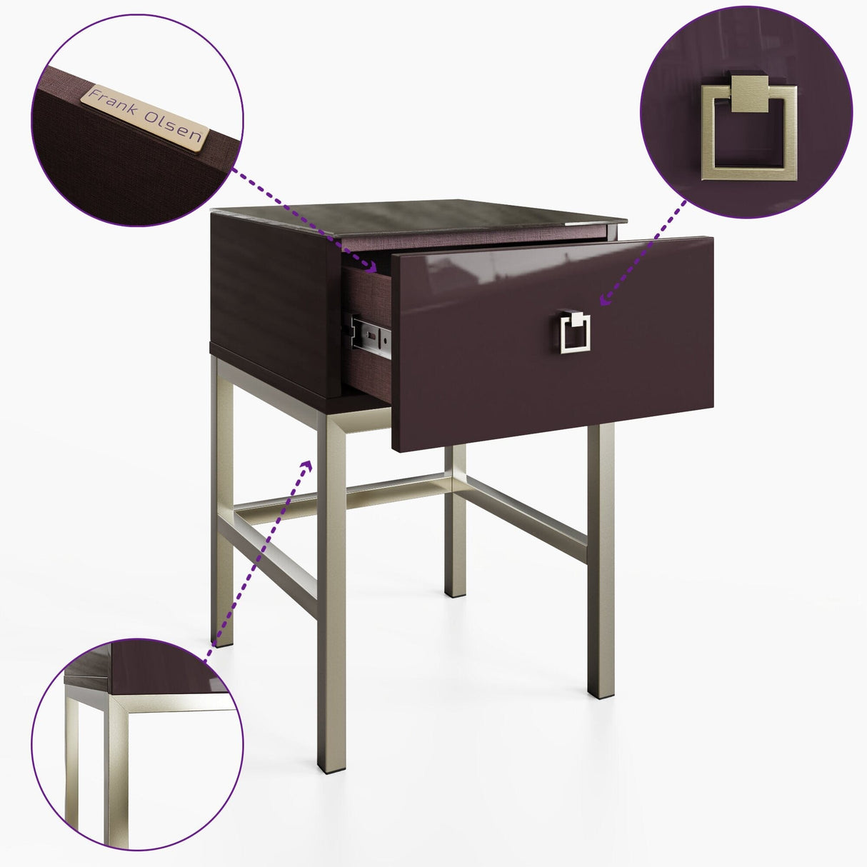 Frank Olsen LYRA Lamp Table Plum Black 900mm