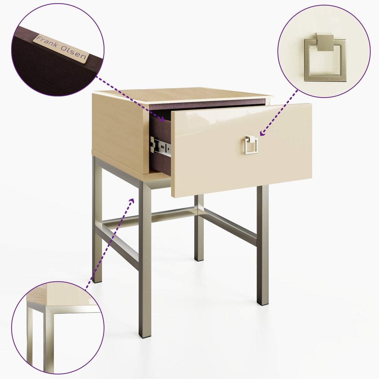 Frank Olsen LYRA Lamp Table Antique White 900mm