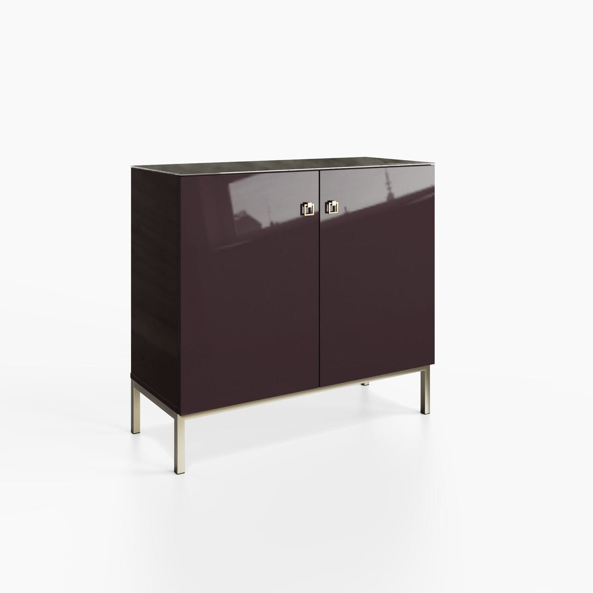 Frank Olsen Lyra Plum Black Tall Sideboard with Mood Lighting