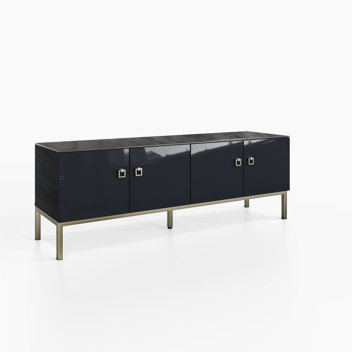 Frank Olsen Lyra Midnight Black TV Stand for Screens up to 70 inch