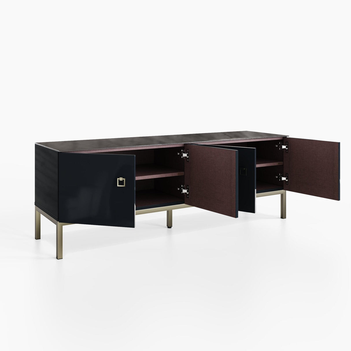 Frank Olsen Lyra Midnight Black TV Stand for Screens up to 70 inch