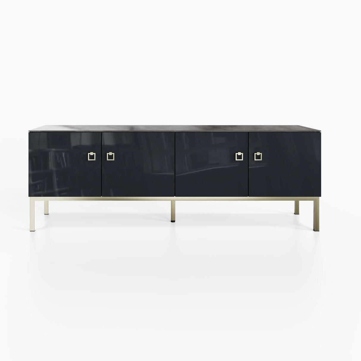 Frank Olsen Lyra Midnight Black TV Stand for Screens up to 70 inch