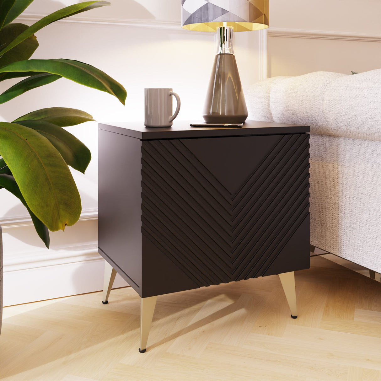 Frank Olsen Black AVA Lamp Table with Mood Lighting