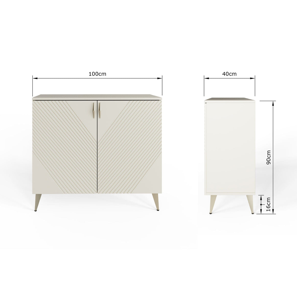 Frank Olsen AVA White Tall Sideboard with Mood Lighting & Wireless Phone Charging