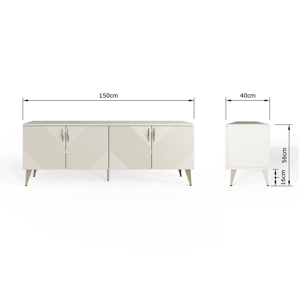 Frank Olsen AVA White TV Cabinet with Mood Lighting for TV's up to 70"