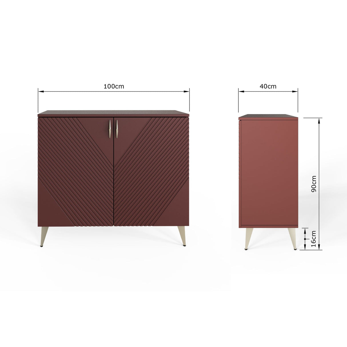 Frank Olsen AVA Mulberry Tall Sideboard with Mood Lighting & Wireless Phone Charging