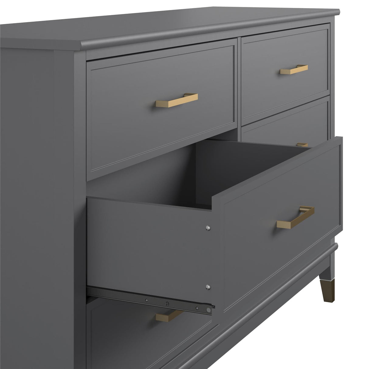 CosmoLiving Westerleigh 6 Drawer Dresser Black/Gold