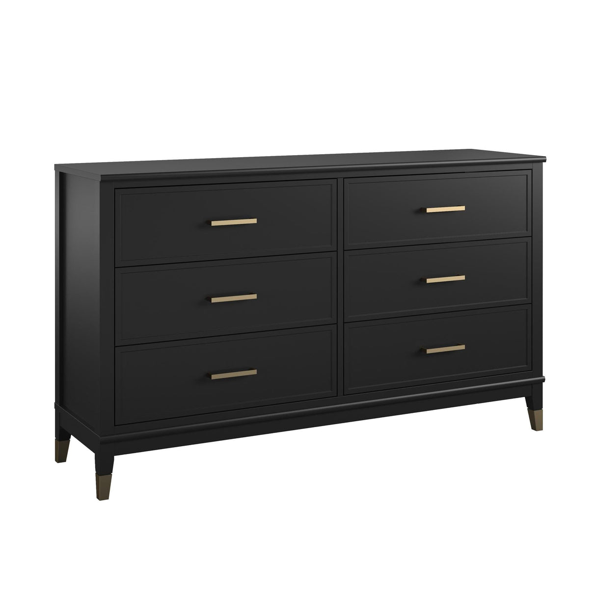 CosmoLiving Westerleigh 6 Drawer Dresser Black/Gold