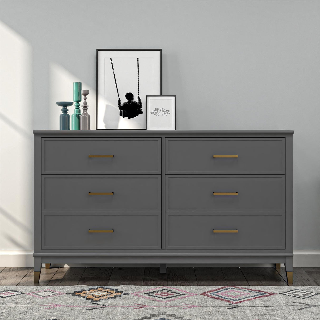 CosmoLiving Westerleigh 6 Drawer Dresser Graphite Gray