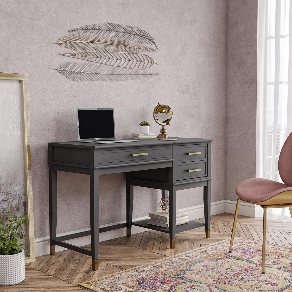 CosmoLiving WESTERLEIGH LIFT-TOP DESK GRAPHITE