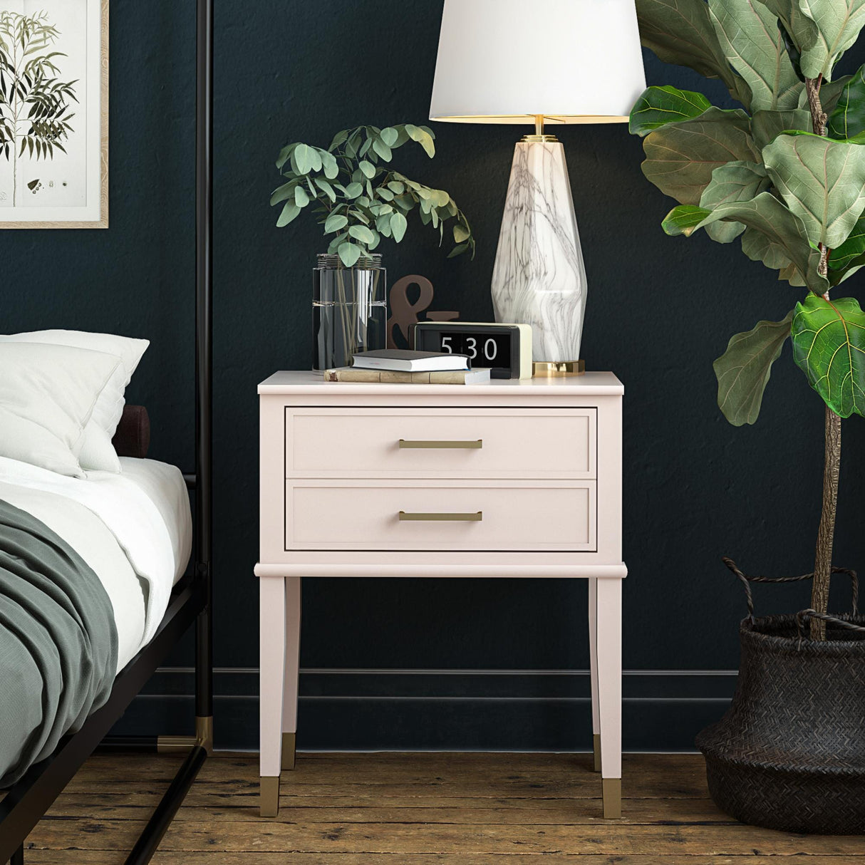 CosmoLiving Westerleigh End Table Pink/Gold