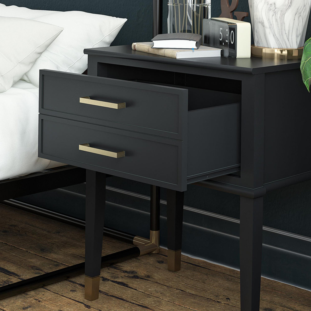 CosmoLiving Westerleigh End Table Black/Gold