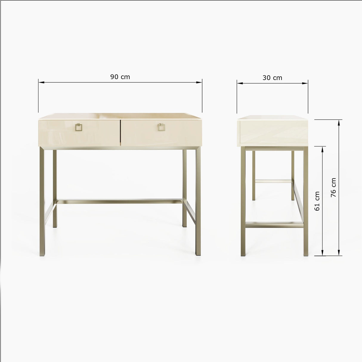 Frank Olsen LYRA Console Table Antique White 900mm
