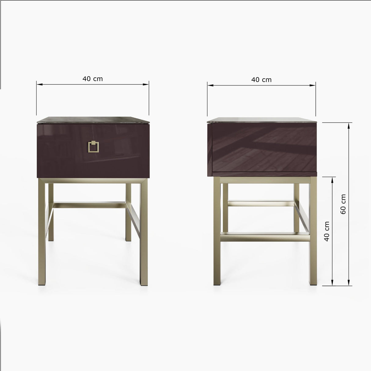 Frank Olsen LYRA Lamp Table Plum Black 900mm