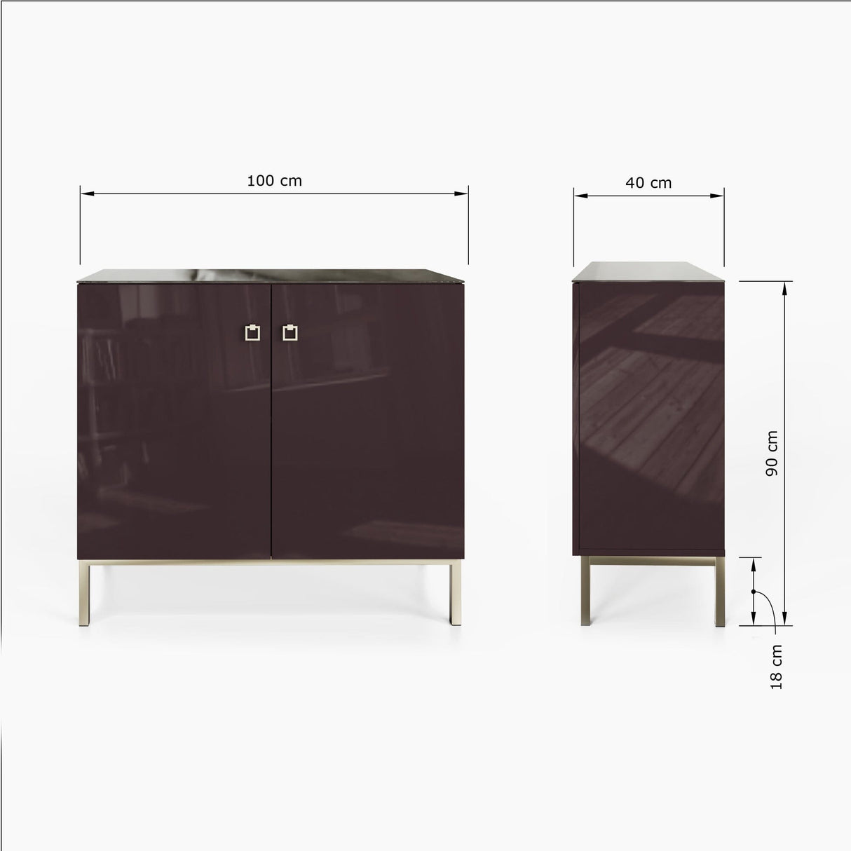 Frank Olsen Lyra Plum Black Tall Sideboard with Mood Lighting