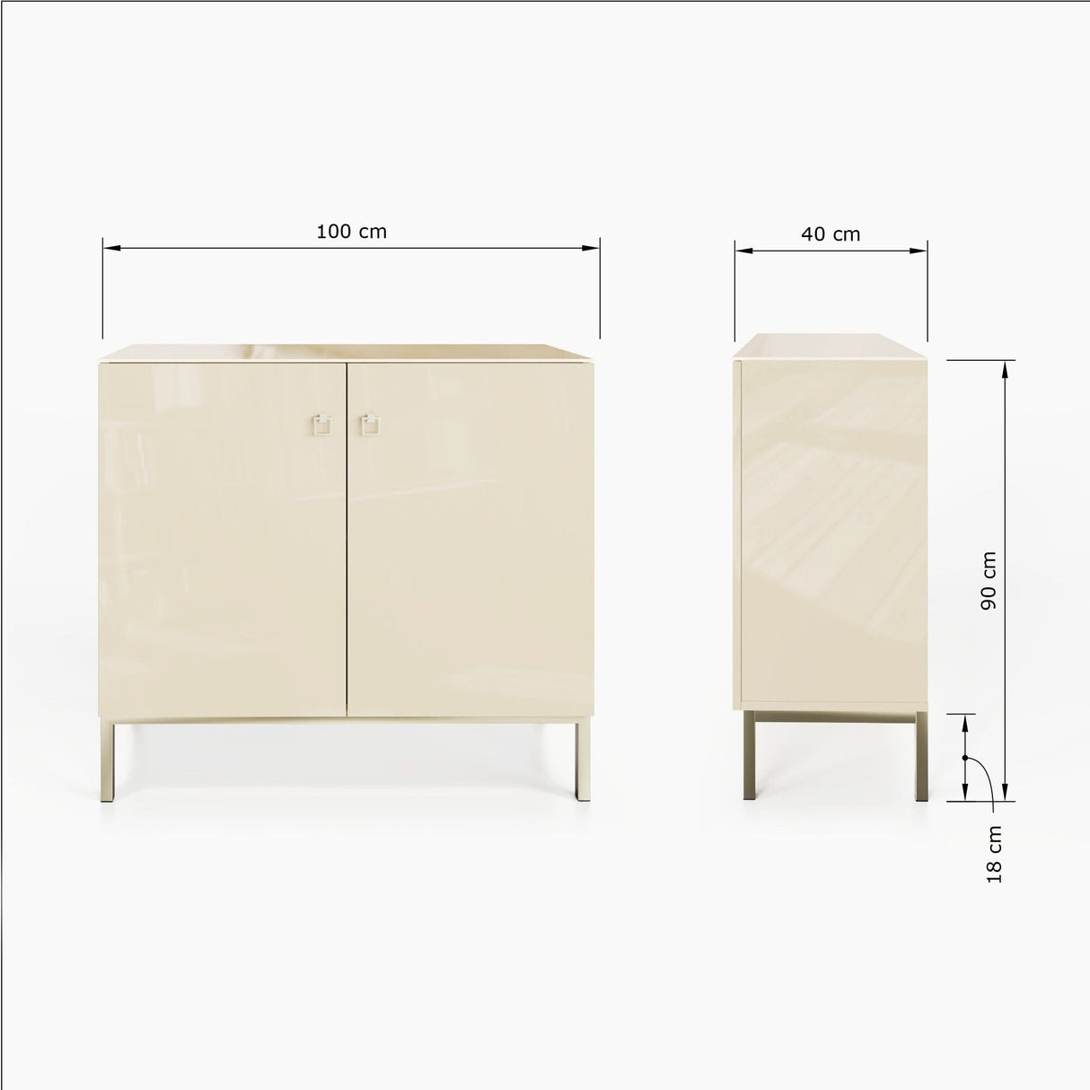 Frank Olsen Lyra Antique White Tall Sideboard with Mood Lighting