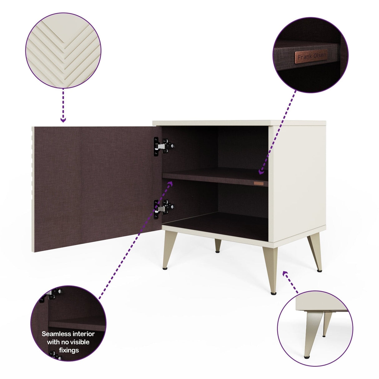 Frank Olsen White AVA Lamp Table with Mood Lighting