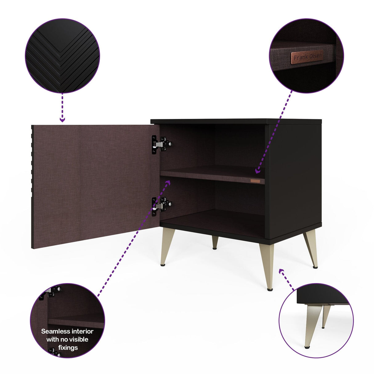 Frank Olsen Black AVA Lamp Table with Mood Lighting