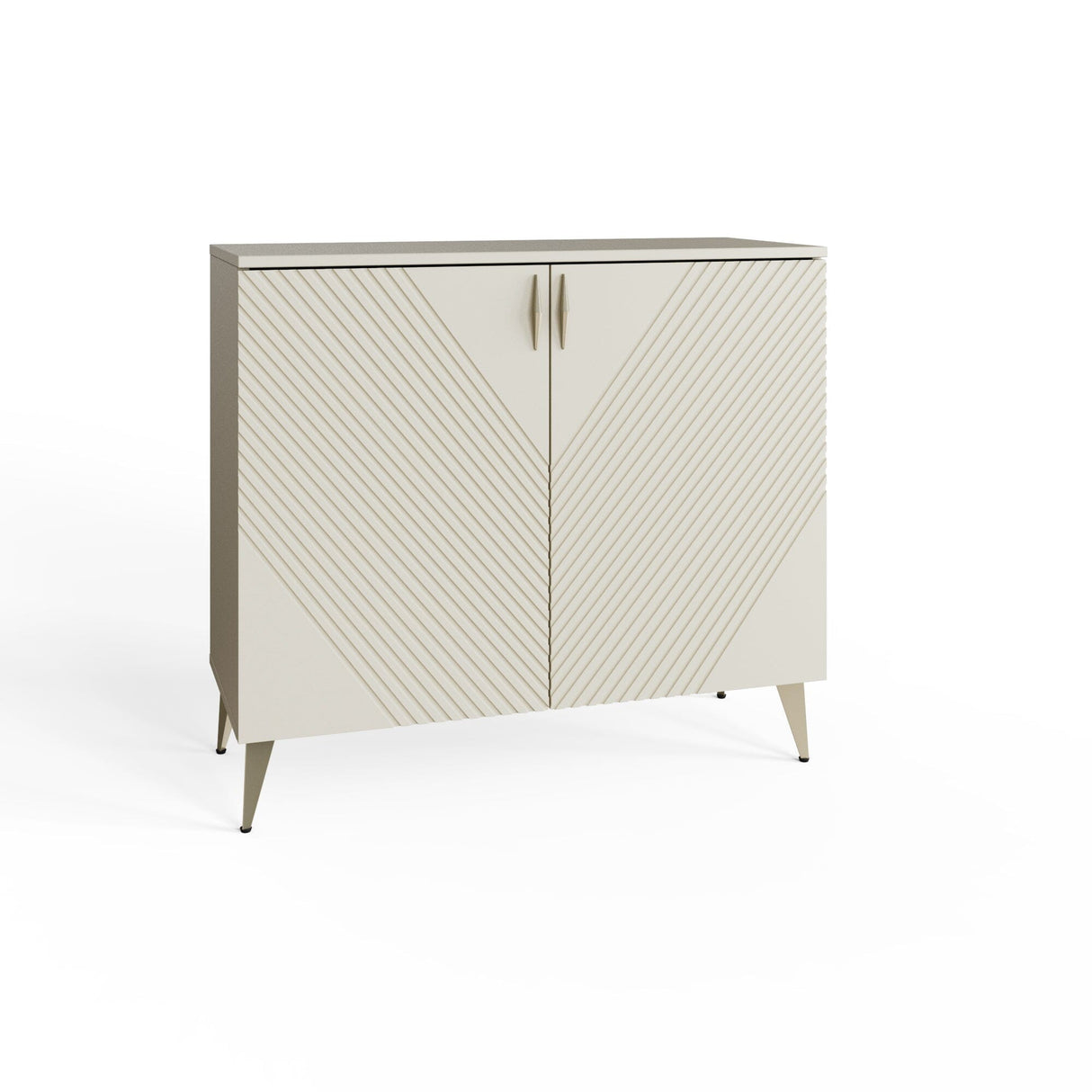 Frank Olsen AVA White Tall Sideboard with Mood Lighting & Wireless Phone Charging