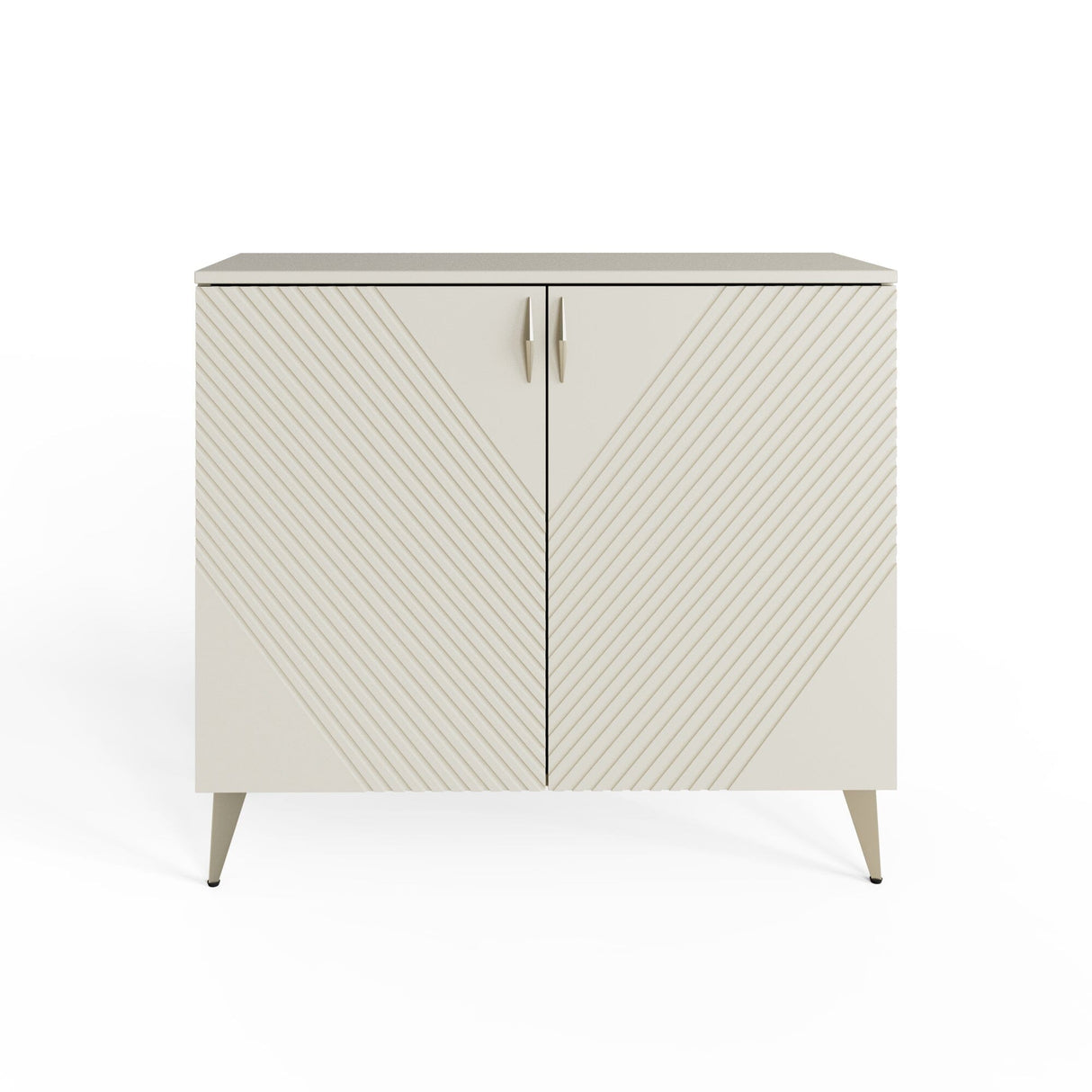 Frank Olsen AVA White Tall Sideboard with Mood Lighting & Wireless Phone Charging