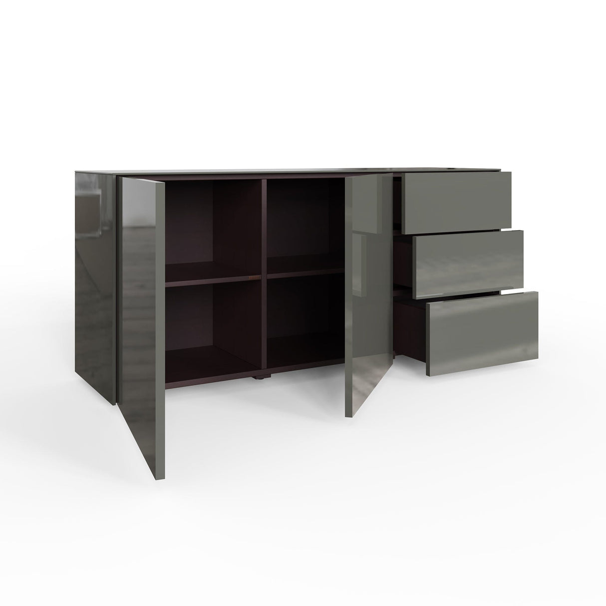 Frank Olsen Intel Range Gloss Grey Sideboard With LED Lighting