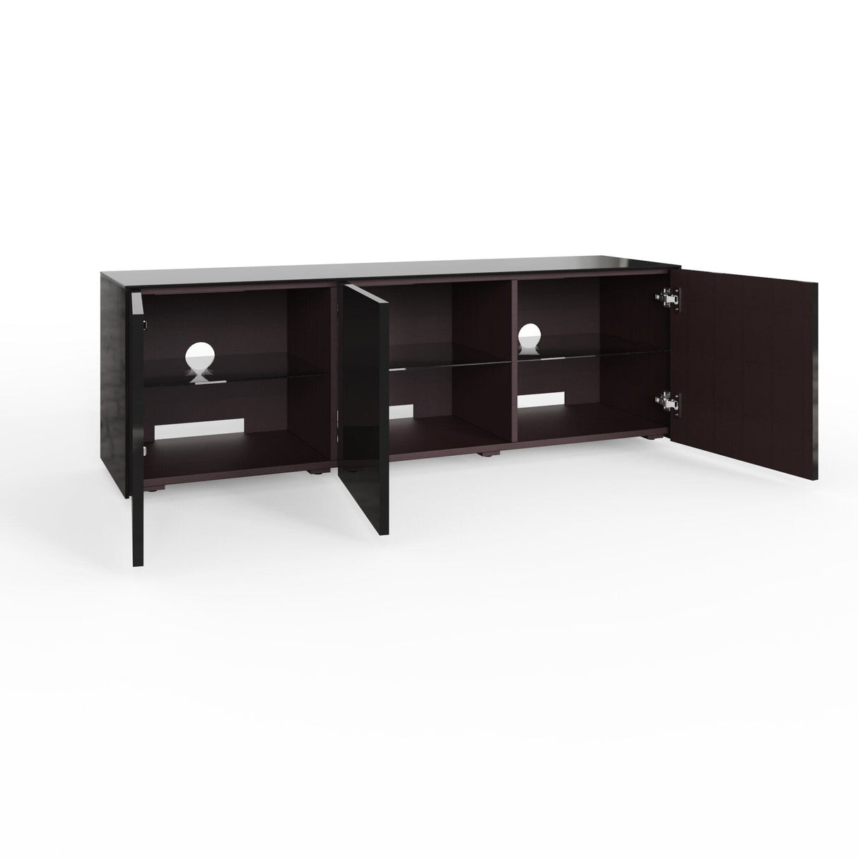 Frank Olsen High Gloss Black 1500mm TV Cabinet with LED Lighting