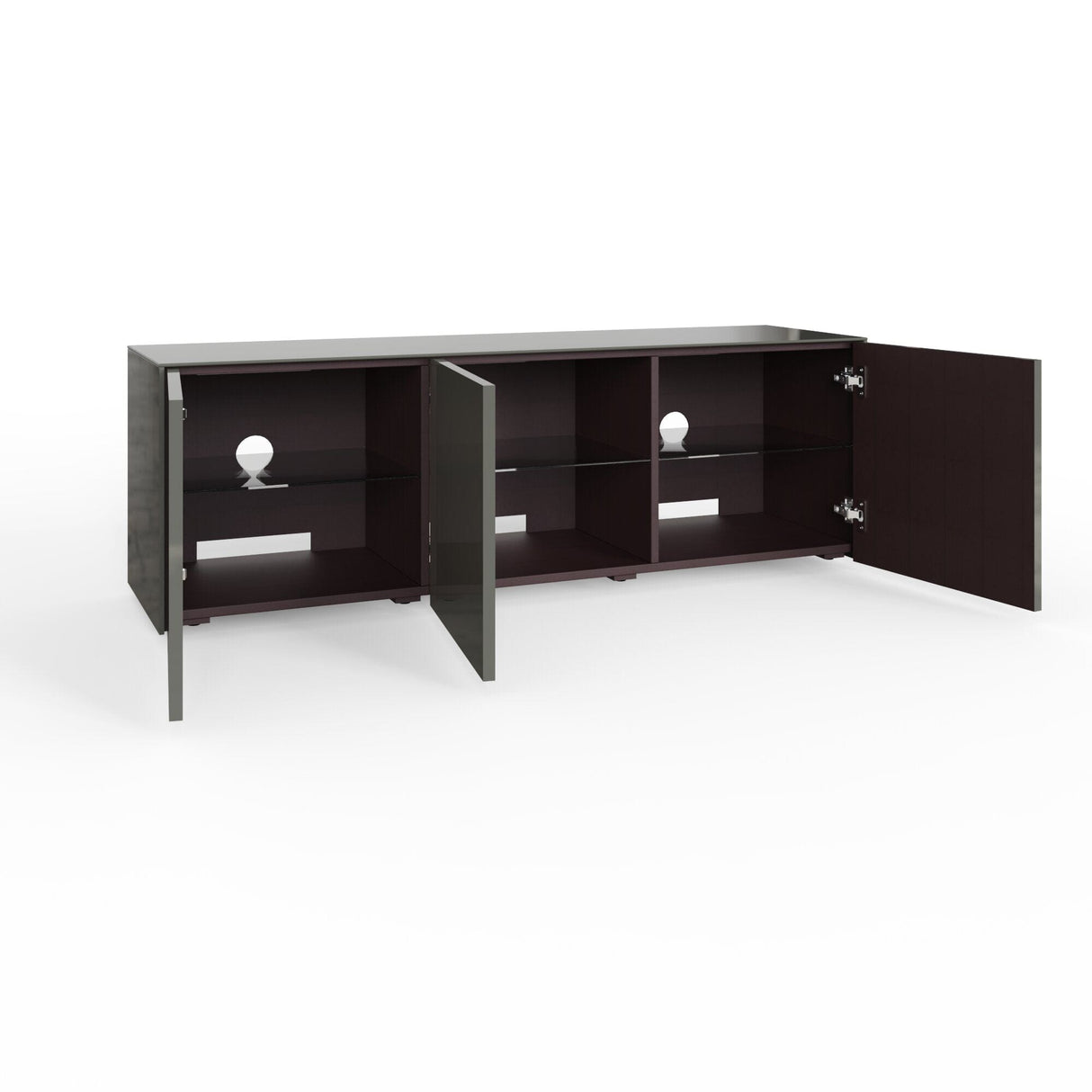 Frank Olsen High Gloss Grey 1500mm TV Cabinet with LED Lighting