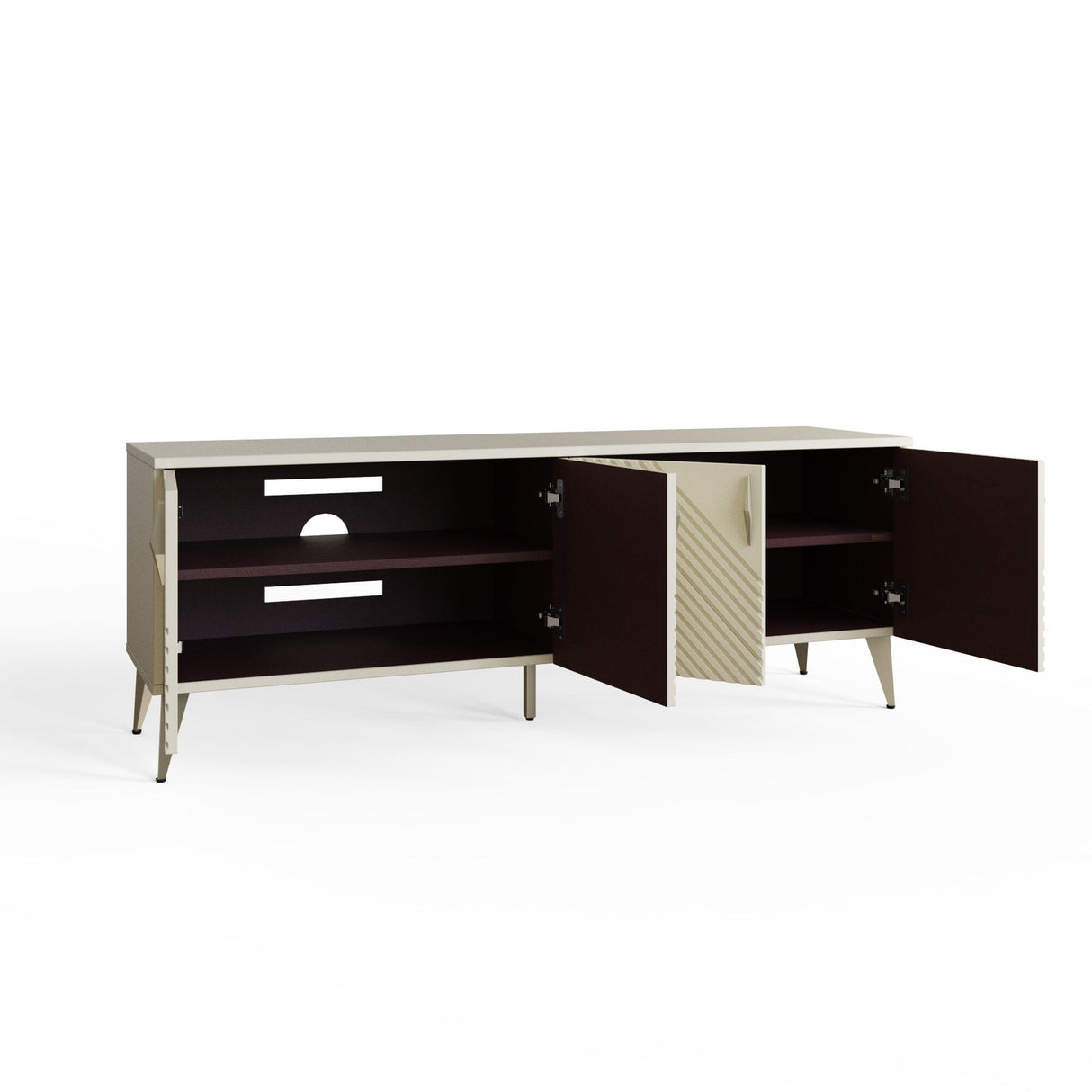 Frank Olsen AVA White TV Cabinet with Mood Lighting for TV's up to 70"