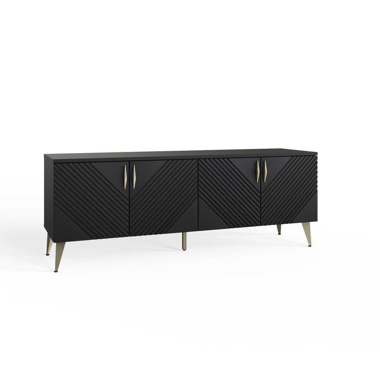 Frank Olsen AVA Black TV Cabinet with Mood Lighting for TV's up to 70"