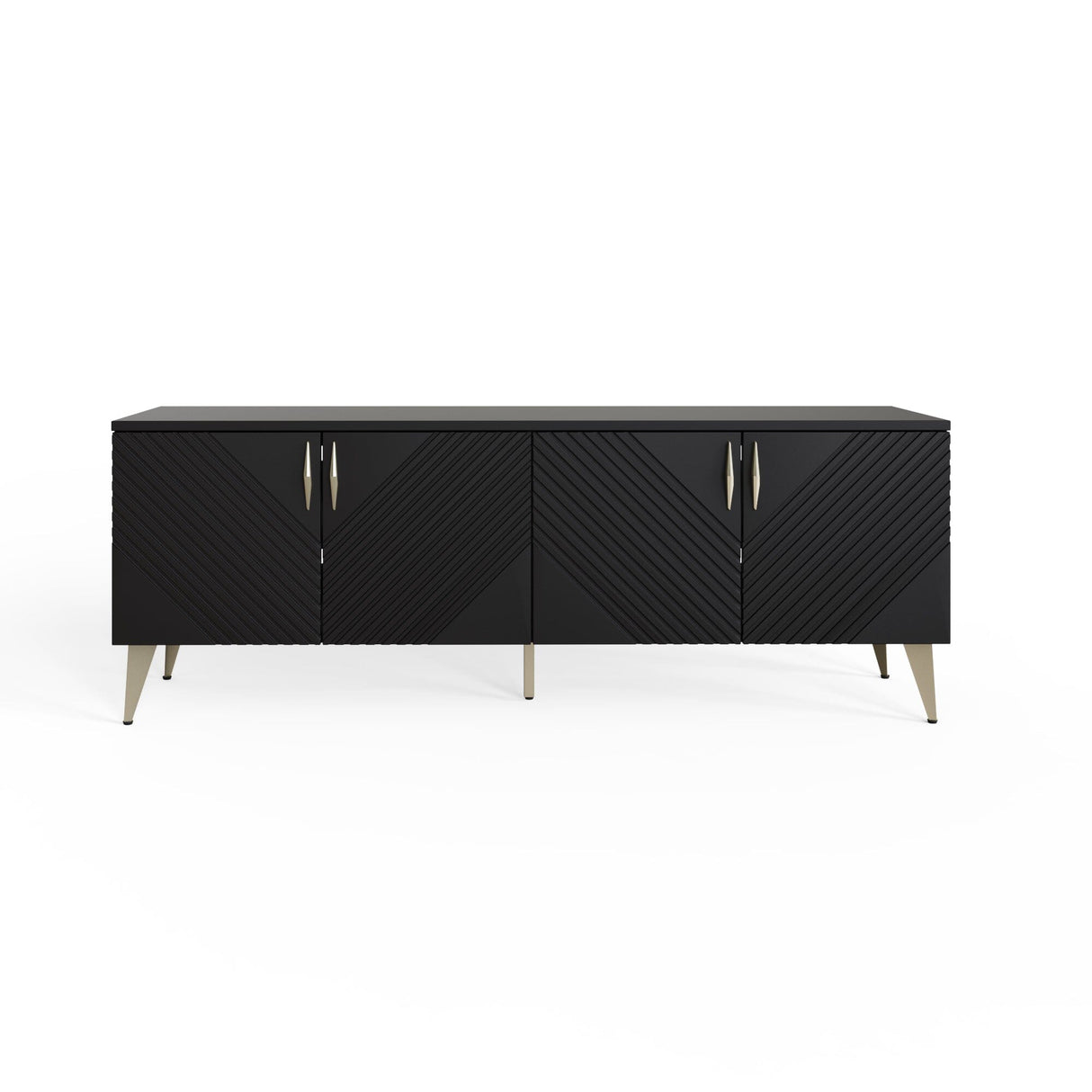 Frank Olsen AVA Black TV Cabinet with Mood Lighting for TV's up to 70"