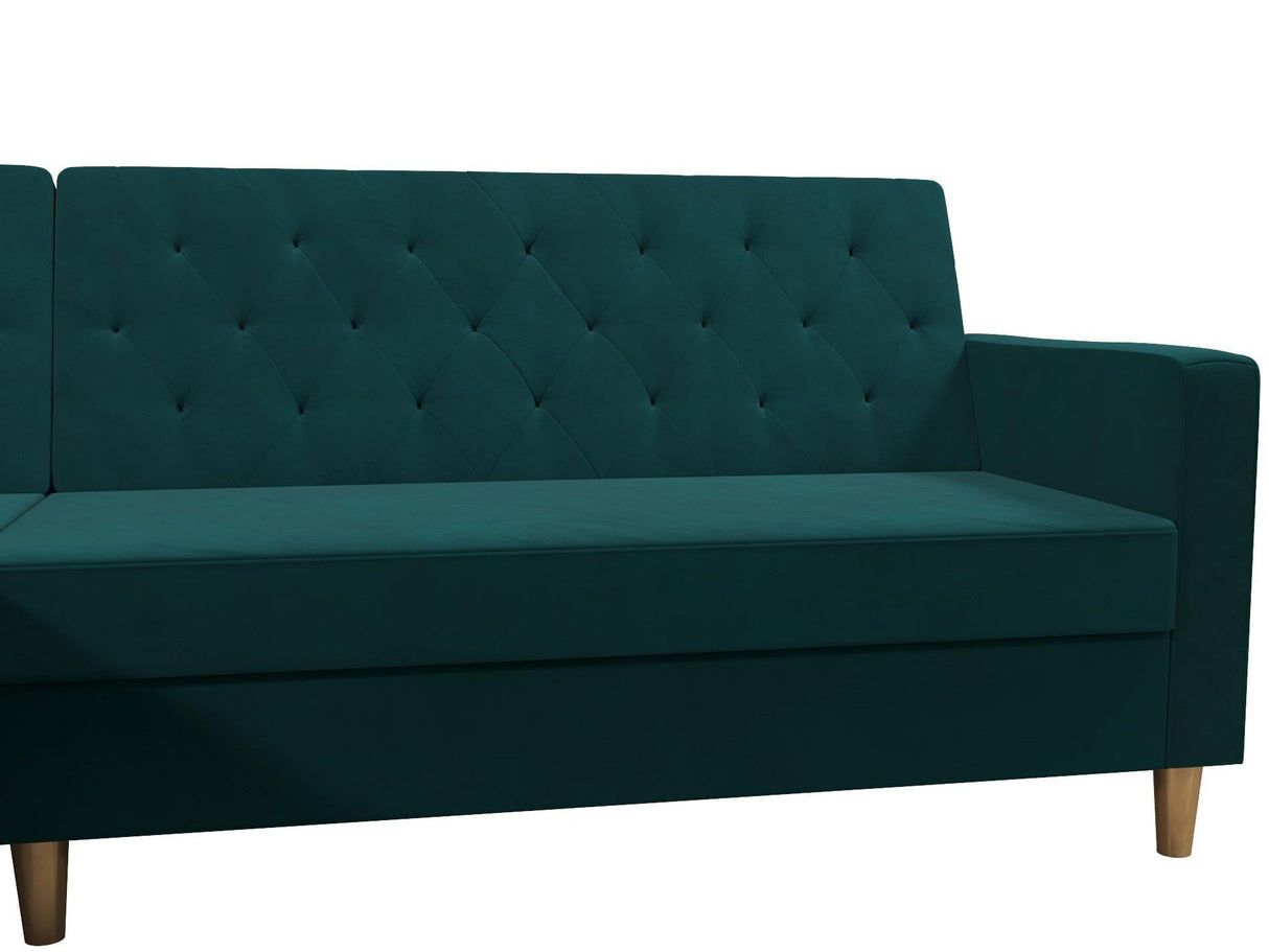 CosmoLiving Liberty Sectional Sofa Bed with Storage Green