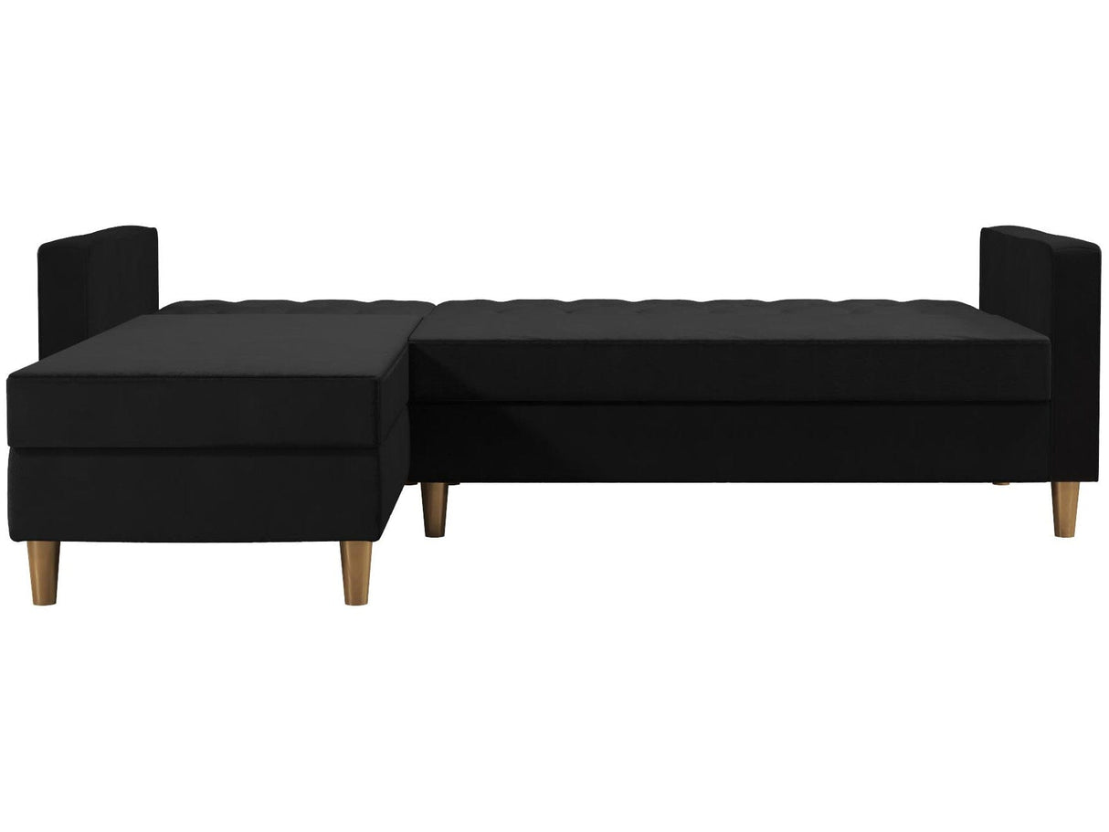 CosmoLiving Liberty Sectional Sofa Bed with Storage Black